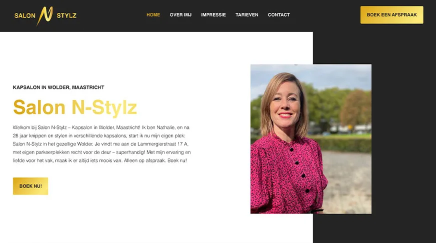 Website van Salon N-Stylz, gemaakt door 043WEB