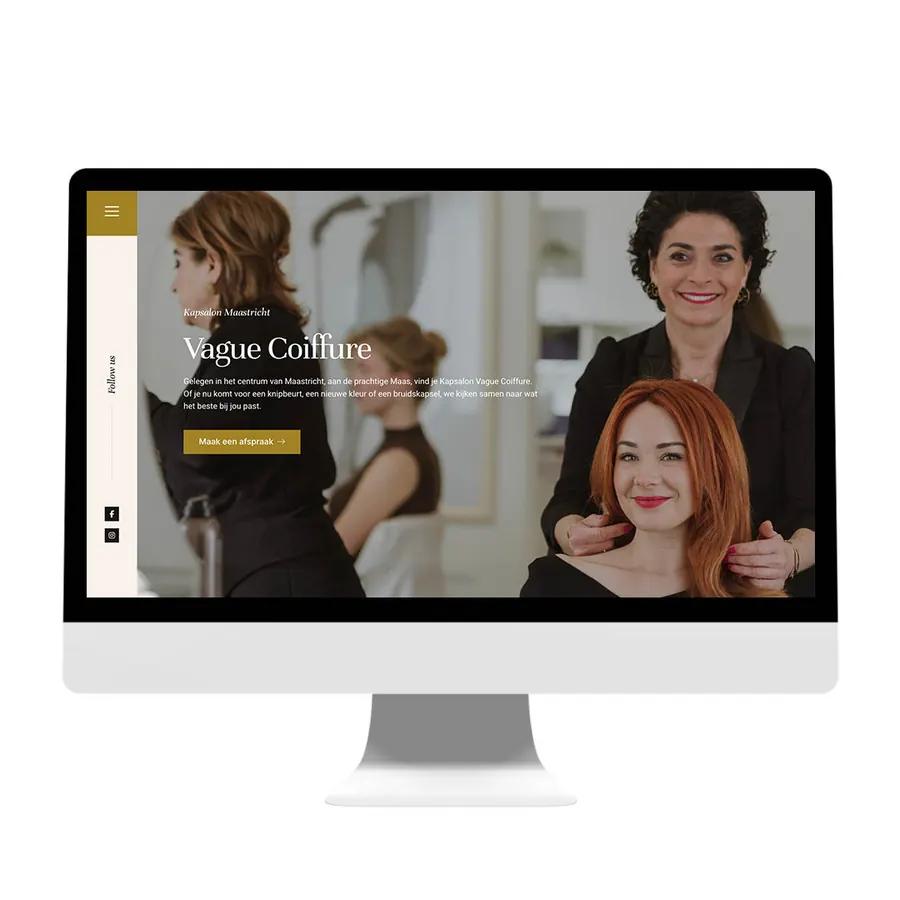 Website van kapsalon Vague Coiffure, gemaakt door 043WEB