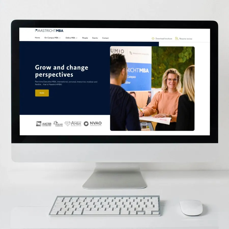 Website van de Maastricht MBA, gemaakt door 043WEB